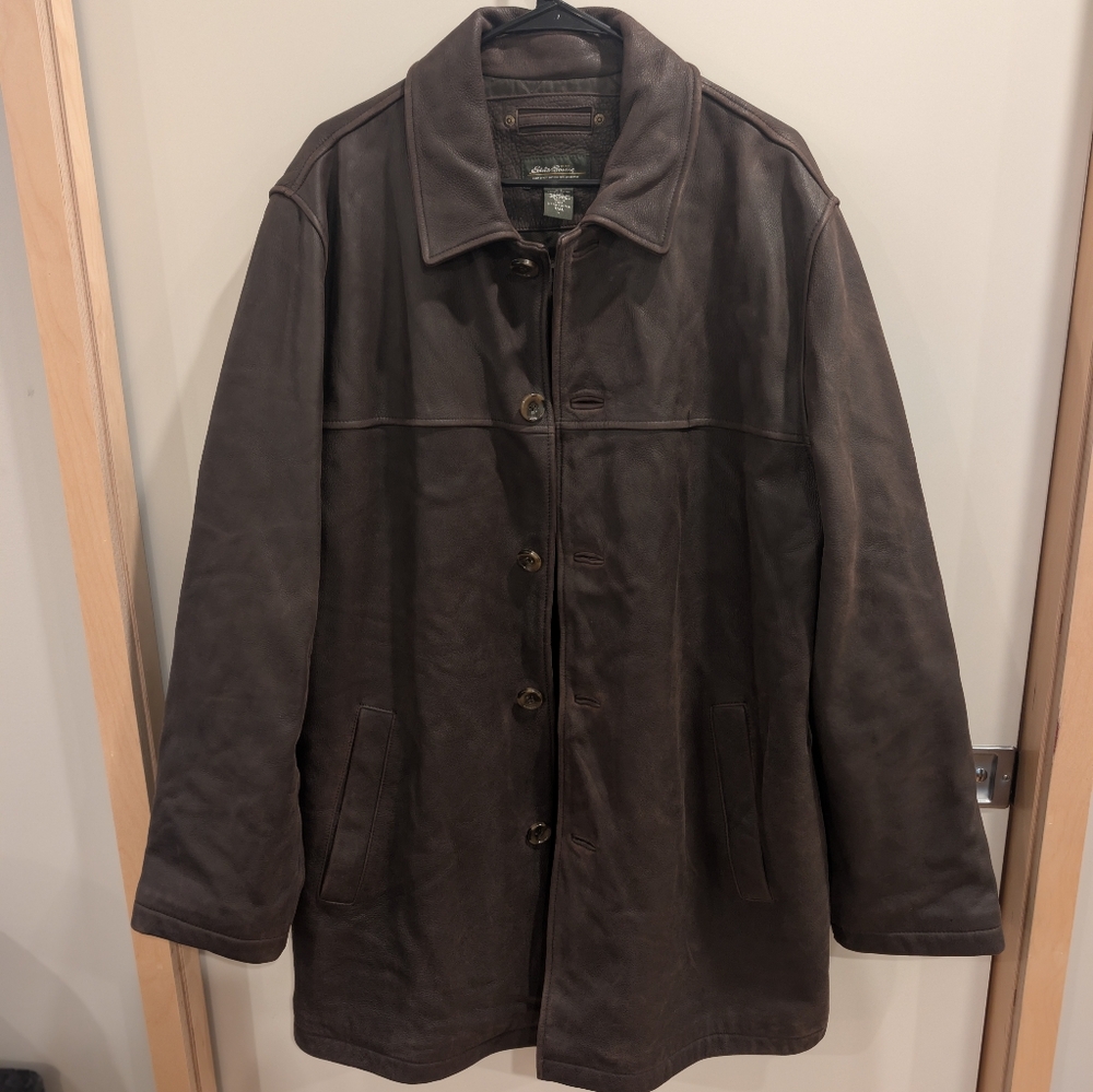 Eddie Bauer Men's Genuine Leather Coat Size L Tall